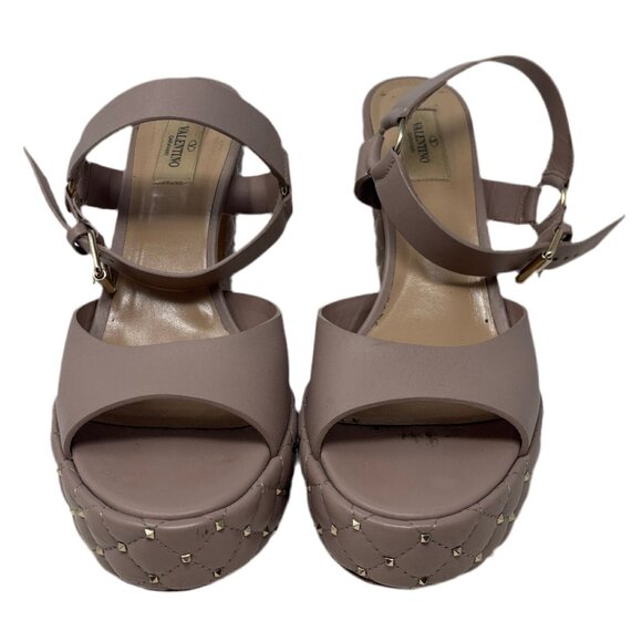 Valentino Garavani blush quilted leather Platform Heels Sz- 40 - Picture 3 of 5